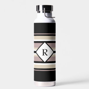 Botella De Agua Rayas negras y negras