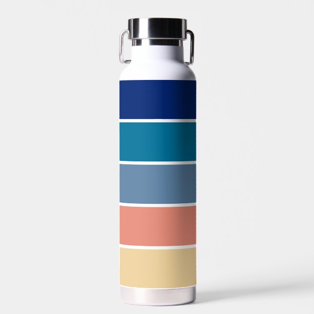 Botella De Agua Rayas retro rayadas de los años 80 (Delantero)
