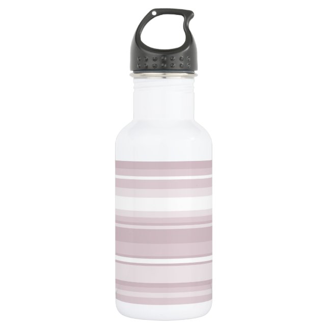 Botella De Agua rayas rosadas de cuarzo Rosa (Anverso)