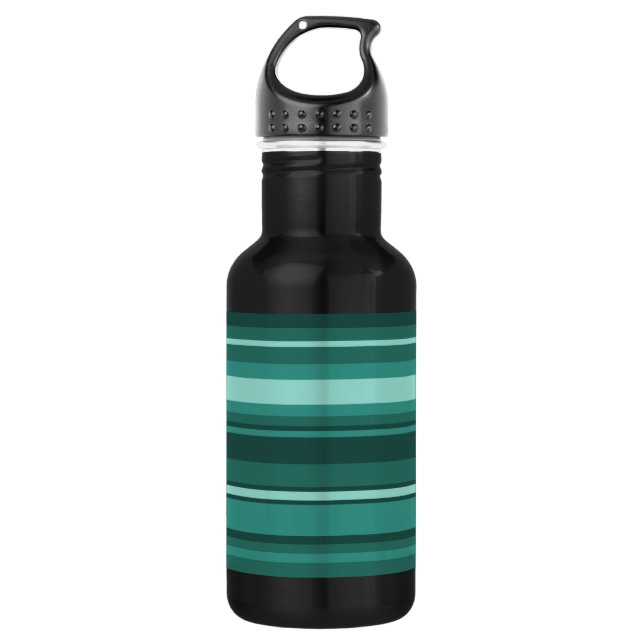 Botella De Agua rayas verde azuladas (Anverso)
