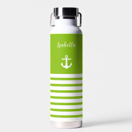 Botella De Agua Rayos limínicos y blancos personalizados náuticos