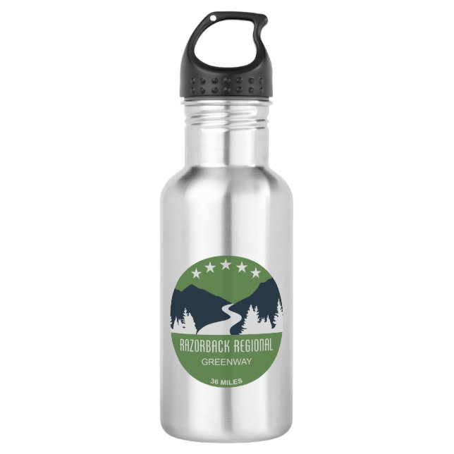 Botella De Agua Razorback Regional Greenway (Anverso)