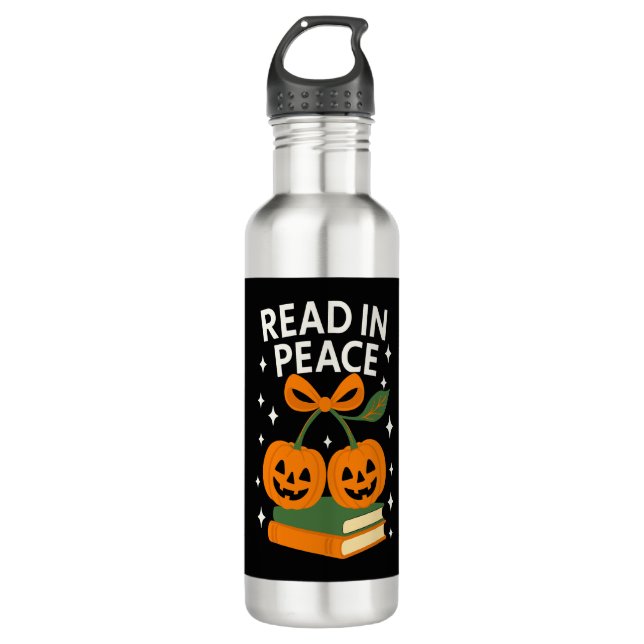 Botella De Agua Read in Peace Funny Halloween Book (Anverso)