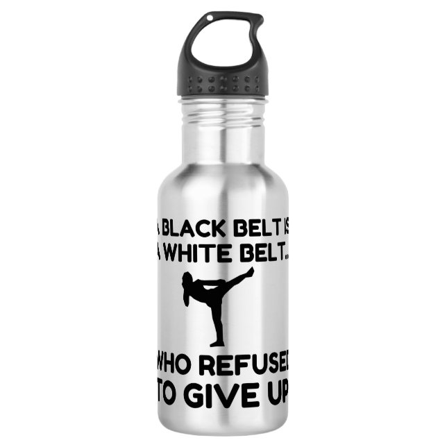 BOTELLA DE AGUA RECHAZO DE CINTURÓN NEGRO (Anverso)