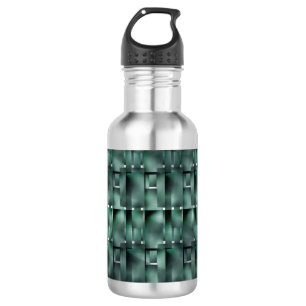 Botella De Agua Rectangular shapes in dark and spotted green