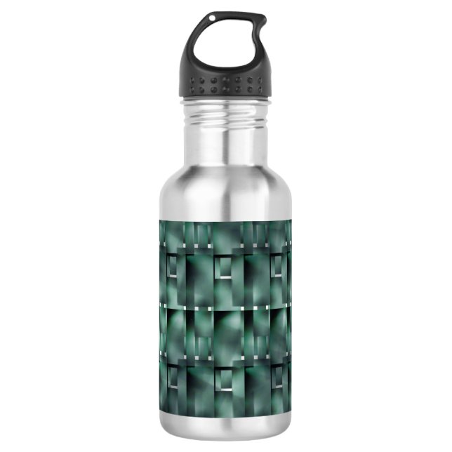 Botella De Agua Rectangular shapes in dark and spotted green (Anverso)