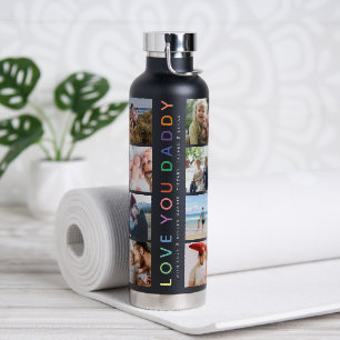 Botella De Agua Recuerdo de Colograma de Fotos 'TE QUIERO PAPÁ' Ar