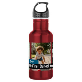 Botella De Agua Recuerdo de Foto Personalizado del Primer Día de E