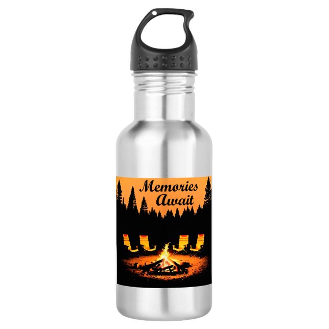 Botella De Agua Recuerdos de camping a la espera (Anverso)