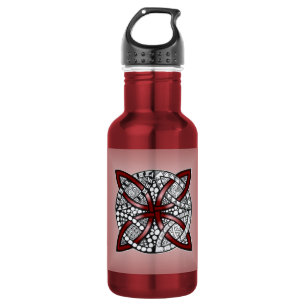 Botella De Agua Red Celtic Knot Art Original