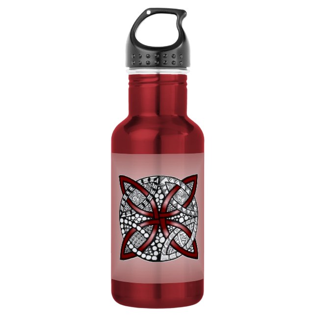 Botella De Agua Red Celtic Knot Art Original (Anverso)