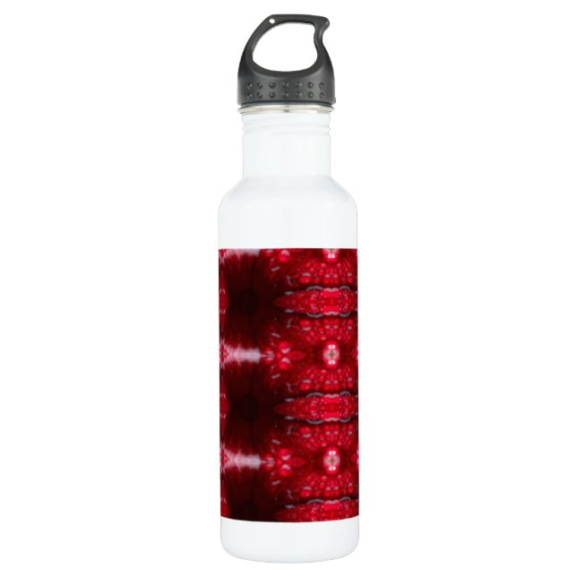 Botella De Agua Red Petunia Ikat (Anverso)