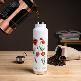 Botella De Agua Red Poppies Florals