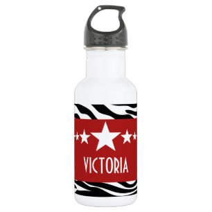 Botella De Agua Red Sassy Star Zebra