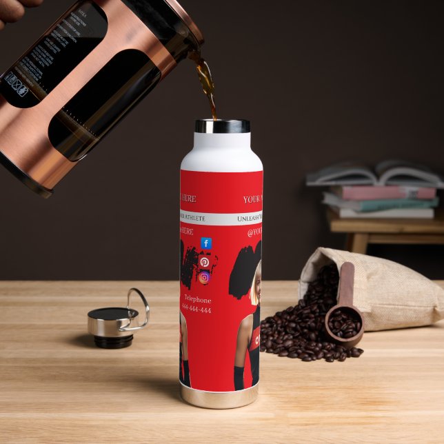 Botella De Agua red sport fit athlete slim woman (Café)