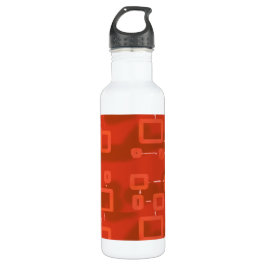 Botella De Agua Red Whimsical Geometric Abstract