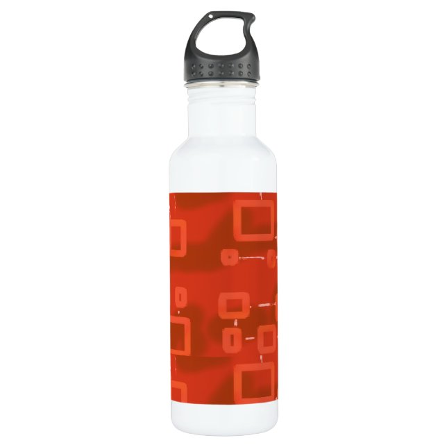 Botella De Agua Red Whimsical Geometric Abstract  (Anverso)