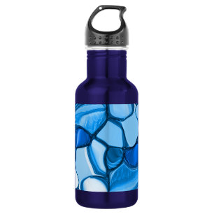 Botella De Agua Redondo como piedras en tonos azul real