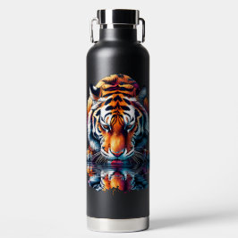 Botella De Agua Reflejo del tigre bebiendo agua 
