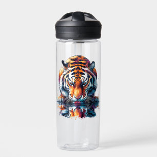 Botella De Agua Reflexión sobre el agua potable del tigre
