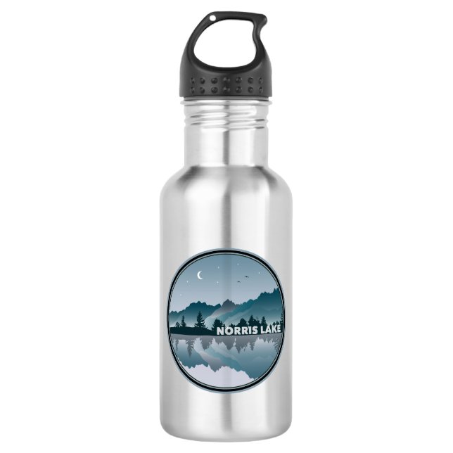 Botella De Agua Reflexión sobre el lago Norris Tennessee (Anverso)