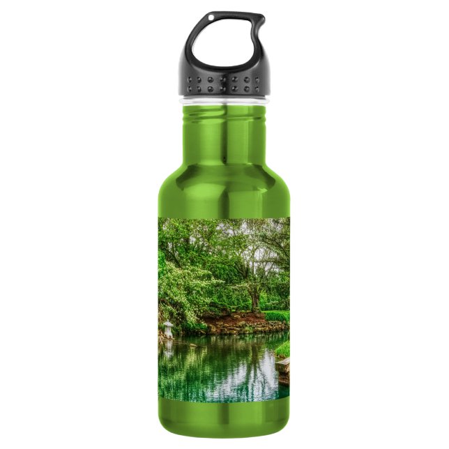 Botella De Agua Reflexiones verdes de primavera (Anverso)