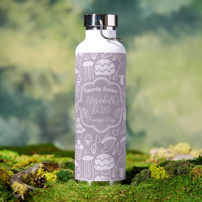 Botella De Agua Refrigerador de crema gris hongo (Exterior)