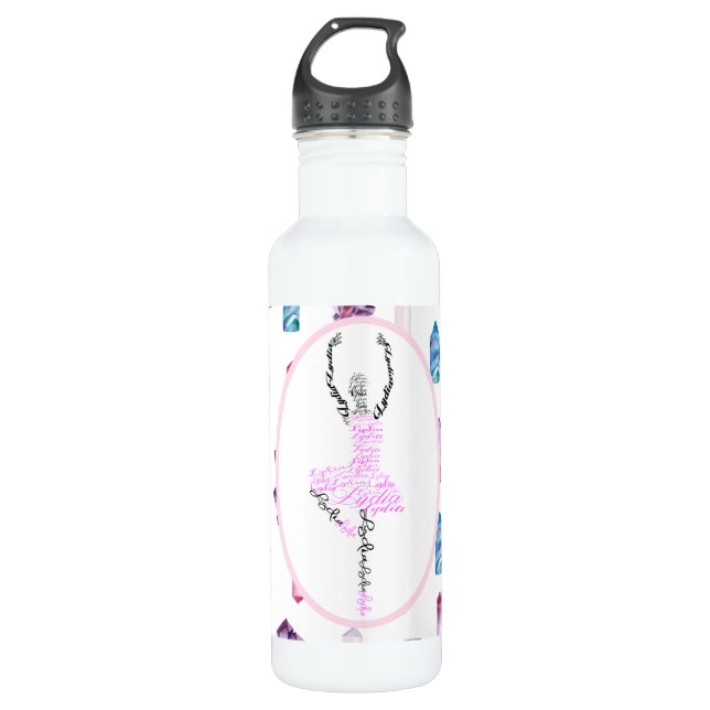 Botella De Agua Regalo de bailarina personalizada Lydia Ballerina (Anverso)