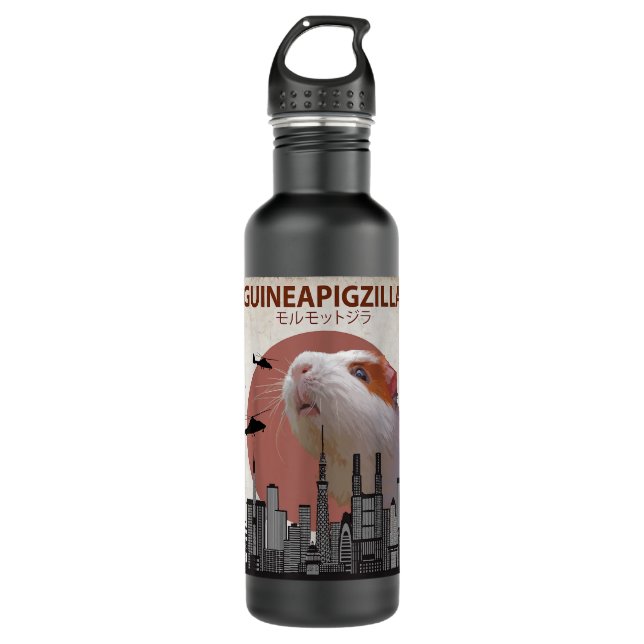 Botella De Agua Regalo de cerdo guineapigzilla gracioso (Anverso)