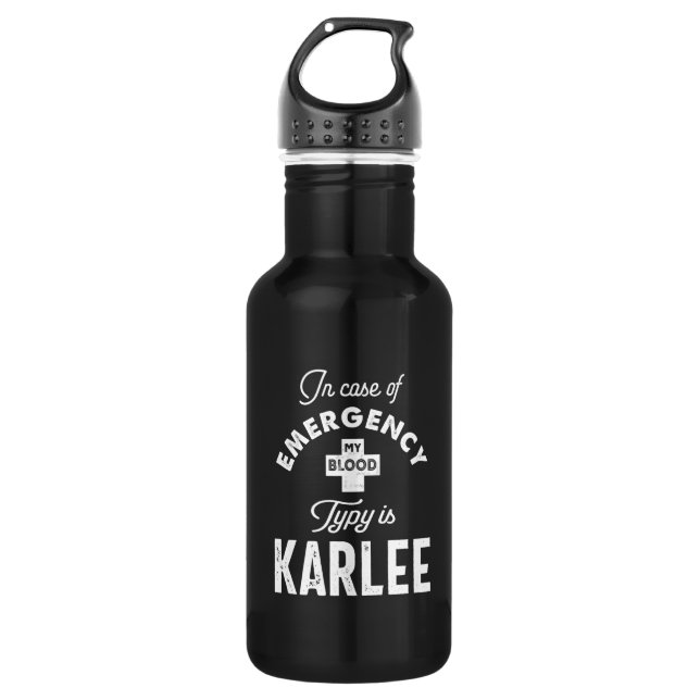 Botella De Agua Regalo de cumpleaños con nombre personalizado de K (Anverso)