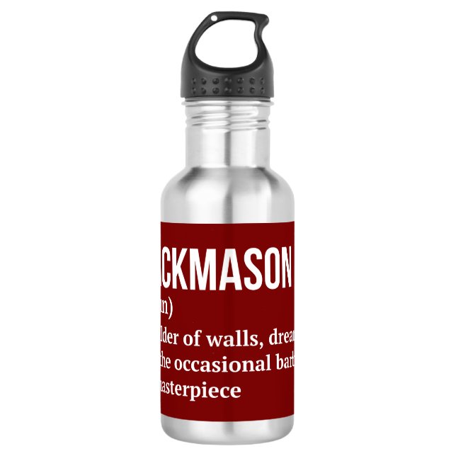 Botella De Agua Regalo de definición divertida de Bricklayer (Anverso)