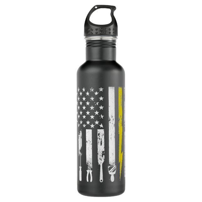 Botella De Agua Regalo de herramientas de la bandera estadounidens (Anverso)