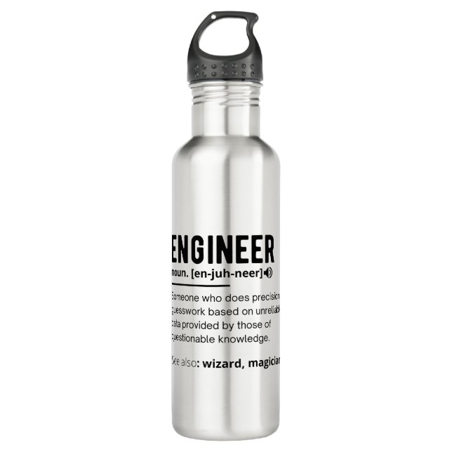 Botella De Agua Regalo de ingeniería de definición de ingeniero (Anverso)