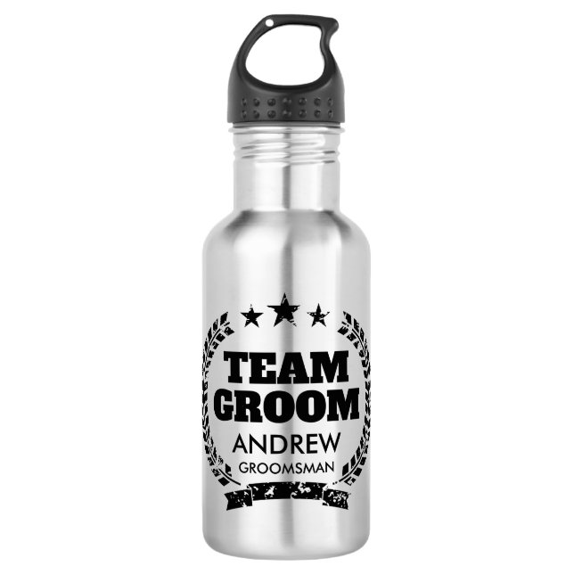 Botella De Agua Regalo de la fiesta de solteros de Team Groom para (Anverso)