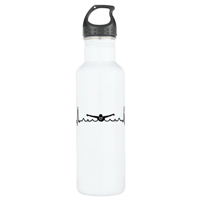 Botella De Agua Regalo de latidos para nadadores (Anverso)