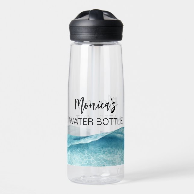 Botella De Agua Regalo de nombre personalizado con monograma (Delante)