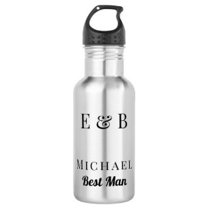 Botella De Agua Regalo de padrino de boda personalizado con monogr
