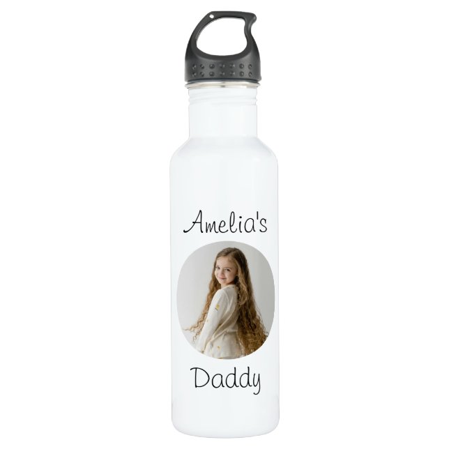 Botella De Agua Regalo de papá personalizado - Cara de niño Person (Anverso)