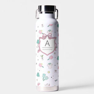 Botella De Agua Regalo de pickleball con monograma para ella
