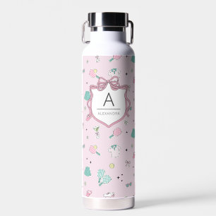 Botella De Agua Regalo de pickleball con monograma para ella