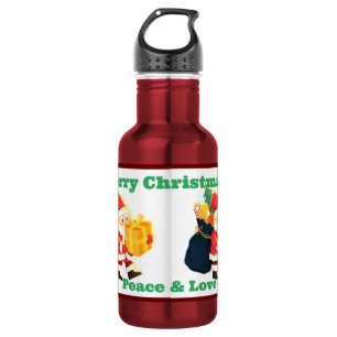 Botella De Agua Regalo de Santa con Texto Impreso Feliz Navidad Co