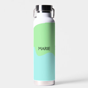 BOTELLA DE AGUA REGALO DE TEXTO SIMPLE MINIMALISTA VERDE AÑADE TU 