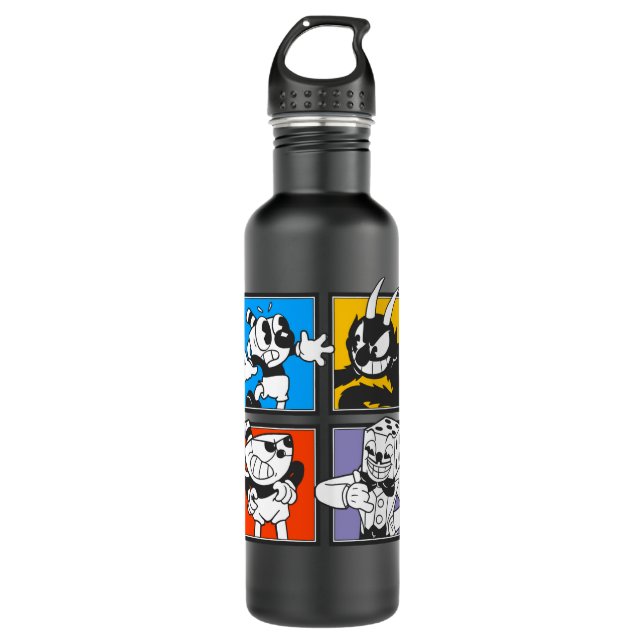 Botella De Agua Regalo De Videojuego De Cuphead Multijugador Anima (Anverso)