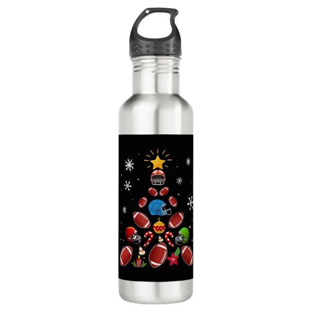 Botella De Agua Regalo del jugador de fútbol navideño navideño nav (Anverso)