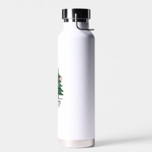 Botella De Agua Regalo divertido de gato negro que empuja el árbol