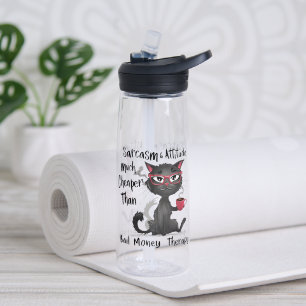 Botella De Agua Regalo divertido para amantes de gatos con sarcasm
