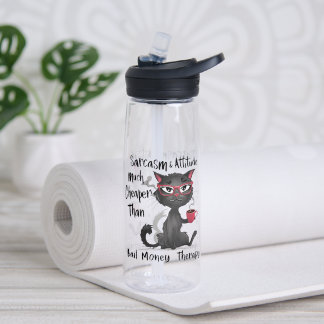 Botella De Agua Regalo divertido para amantes de gatos con sarcasm