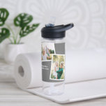 Botella De Agua Regalo familiar moderno multifoto-familiar gris si<br><div class="desc">Moderno,  elegante y elegante regalo de la familia de fotografías multifamiliares. Se puede cambiar el color gris.</div>