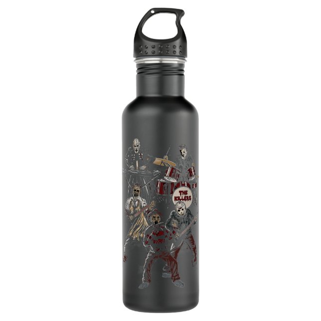Botella De Agua Regalo Para Hombres Banda Muerte Metalizado Hallow (Anverso)