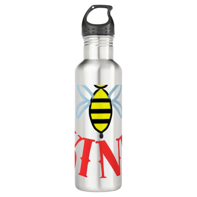 Botella De Agua Regalo Personalizado Abeja Amable (Anverso)